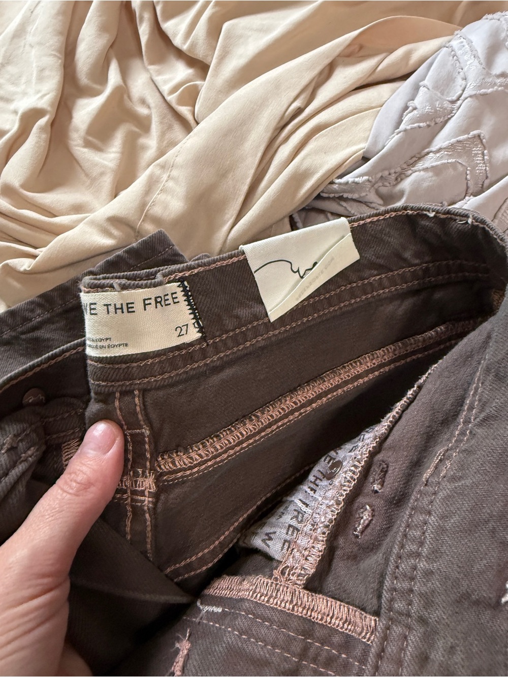 We The Free Wide Leg Brown Jeans - Picture 12 of 12